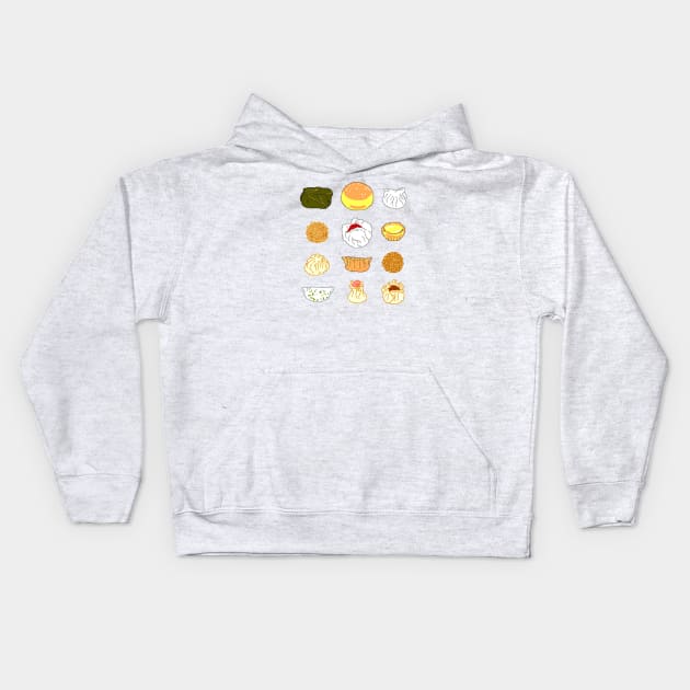 8-Bit Dim Sum Kids Hoodie by CCDesign